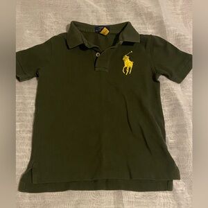 Polo by Ralph Lauren Kids Dark Green Polo Shirt with Yellow Logo